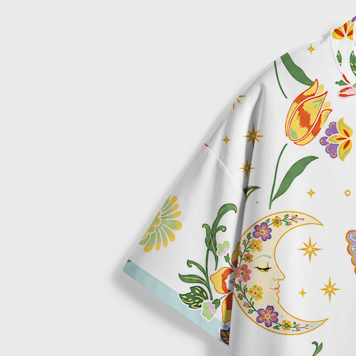 Purplehecate Boho Sun Moon Heart & Eye All Over Print T-Shirt