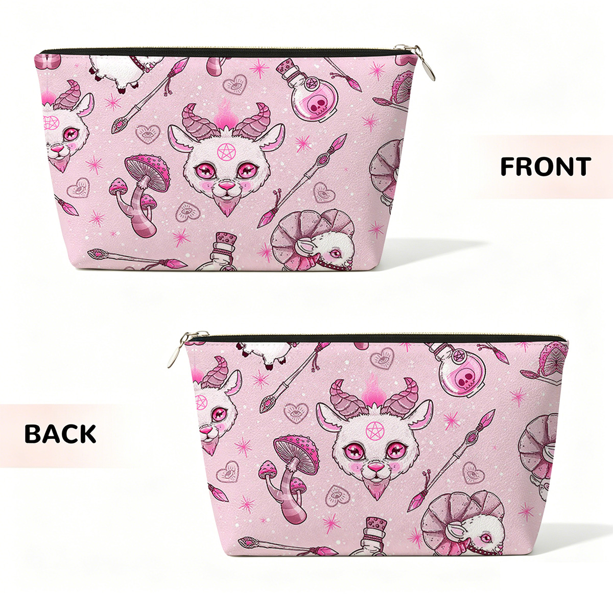 Purplehecate Pastel Occult Goat Zip Makeup Bag