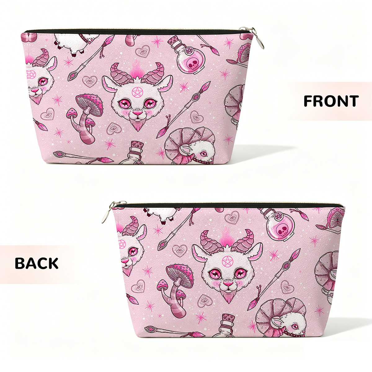 Purplehecate Pastel Occult Goat Zip Makeup Bag