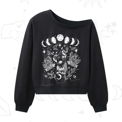 Purplehecate Reach For The Moon One Shoulder Sweatshirt