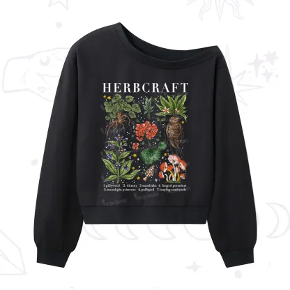Purplehecate Magical Herbcraft One Shoulder Sweatshirt
