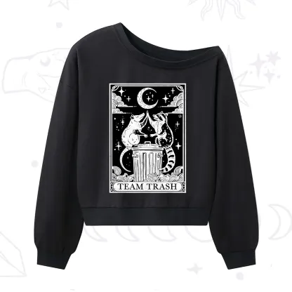 Purplehecate The Team Trash Tarot One Shoulder Sweatshirt