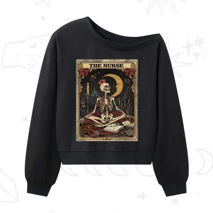 Purplehecate The Nurse Tarot Card One Shoulder Sweatshirt