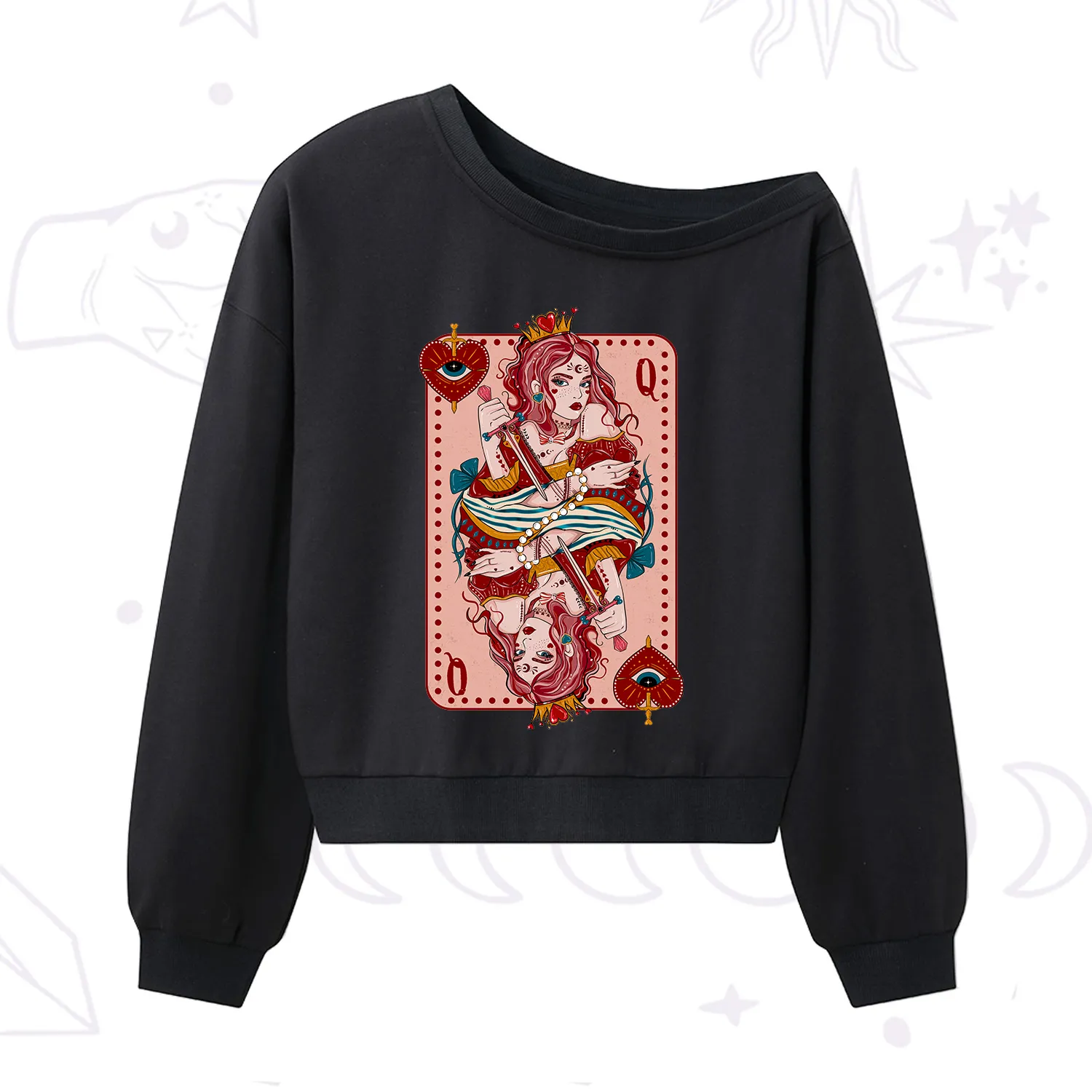 Purplehecate The Dog Mom Tarot One Shoulder Sweatshirt