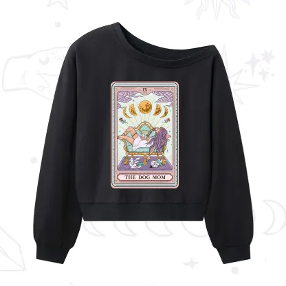 Purplehecate The Dog Mom Tarot One Shoulder Sweatshirt