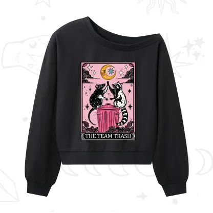 Purplehecate The Team Trash Opossum Tarot One Shoulder Sweatshirt