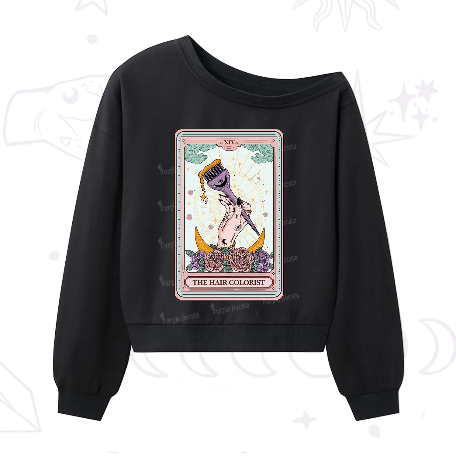 [Copy]Purplehecate Drugs Not Hugs One Shoulder Sweatshirt