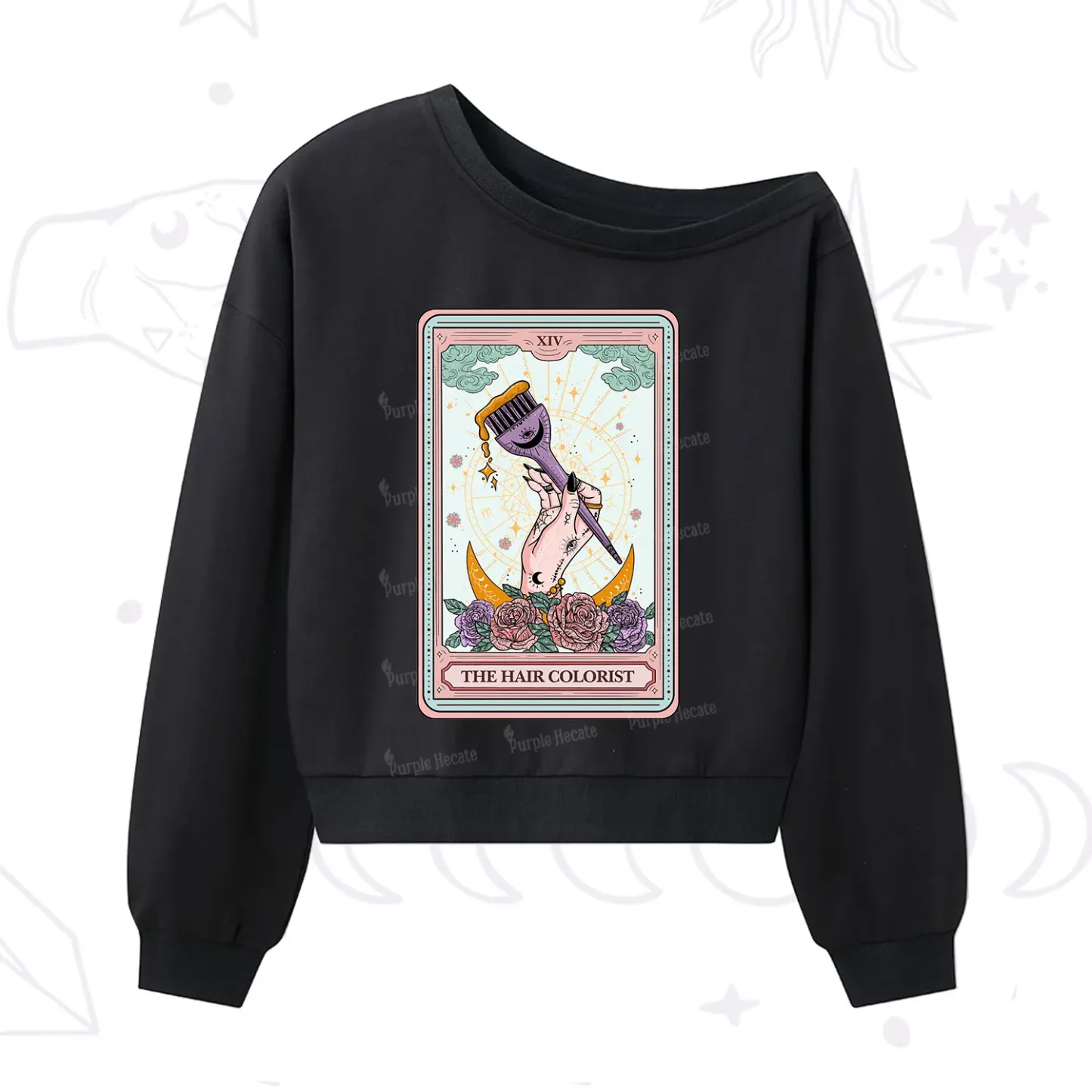 [Copy]Purplehecate Drugs Not Hugs One Shoulder Sweatshirt