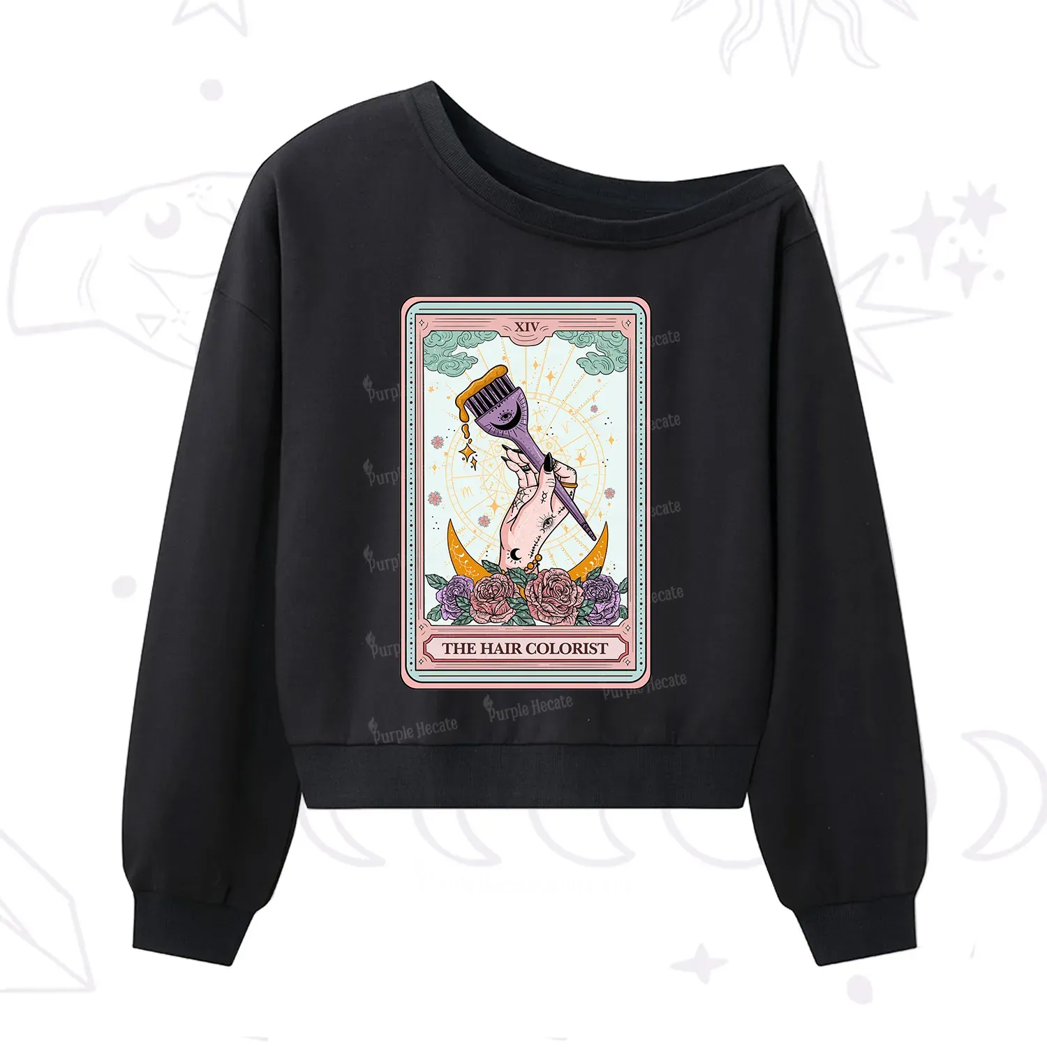 [Copy]Purplehecate Drugs Not Hugs One Shoulder Sweatshirt