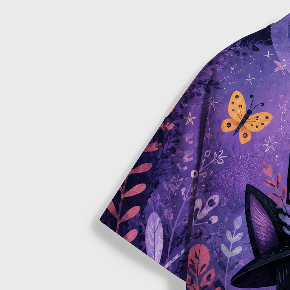 Purplehecate Halloween Witch Cat Moonlight All Over Print T-Shirt