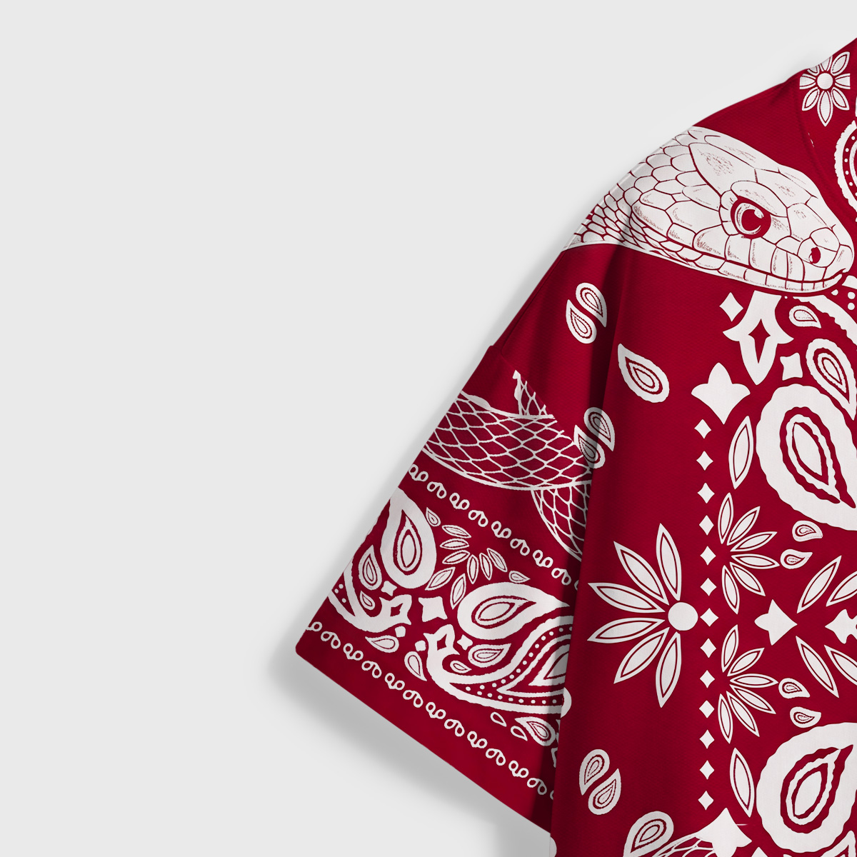 Purplehecate Crimson Serpent Paisley All Over Print T-Shirt