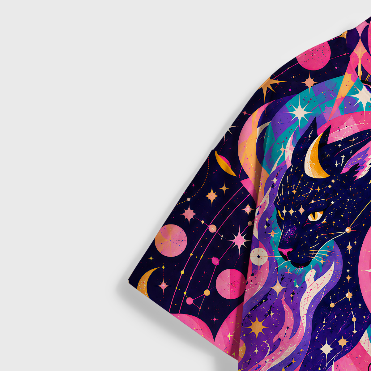 Purplehecate Psychedelic Wizard Night Moons Stars All Over Print T-Shirt