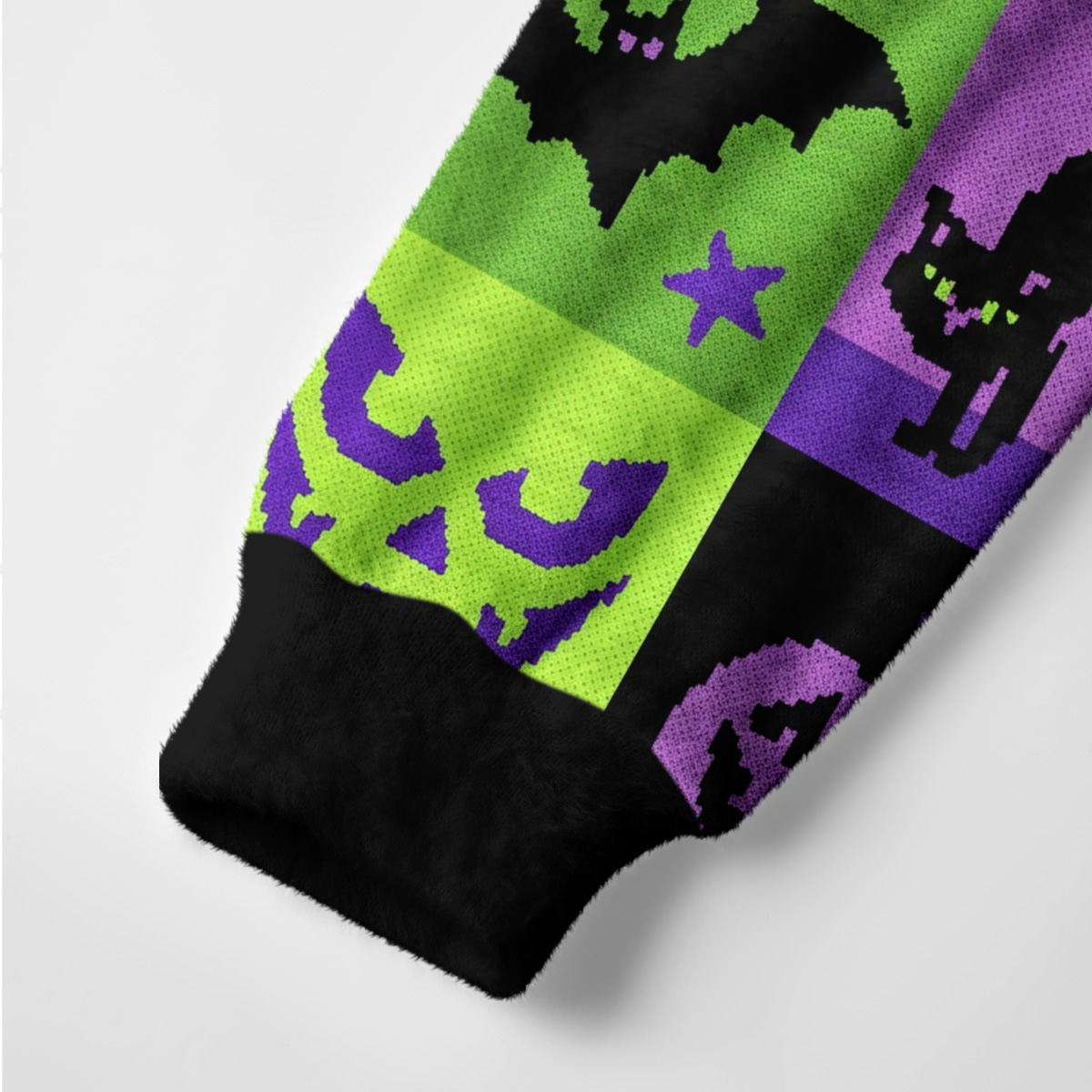 Purplehecate Spooky Patchwork Halloween Ugly Cardigan Sweaters