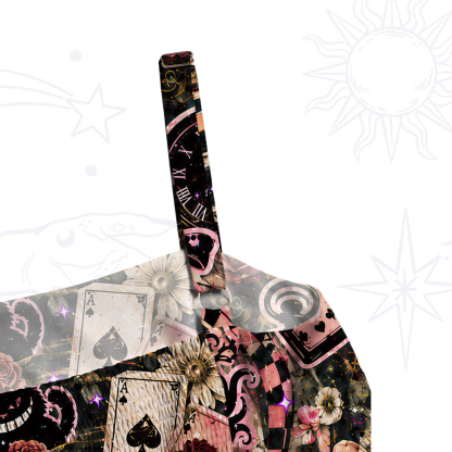 Purplehecate Vintage Alice in Wonderland Collage Wide Straps Maxi Dress