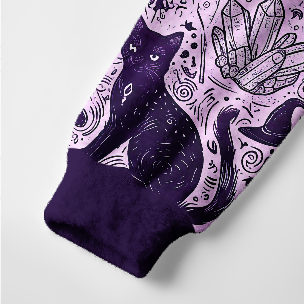 Purplehecate Midnight Black Cat Witch Potion Ugly Cardigan Sweaters