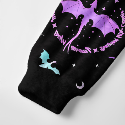 Purplehecate Neon Fantasy Dragon Allover Ugly Cardigan Sweaters