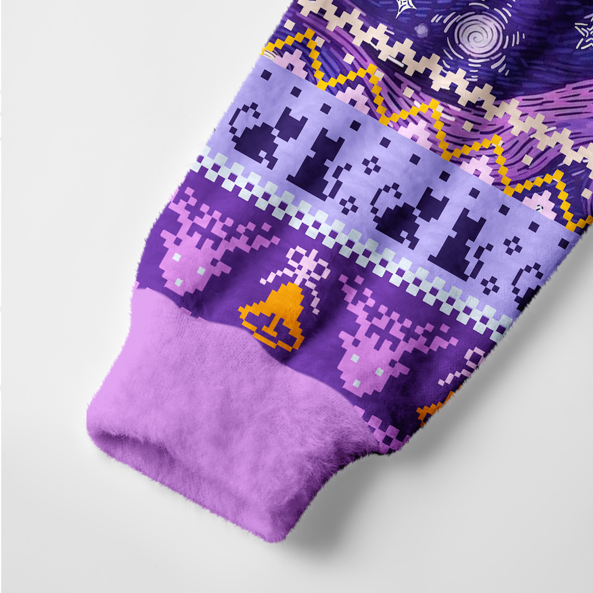 Purplehecate Mystic Cat Beneath the Cosmic Veil Ugly Cardigan Sweaters