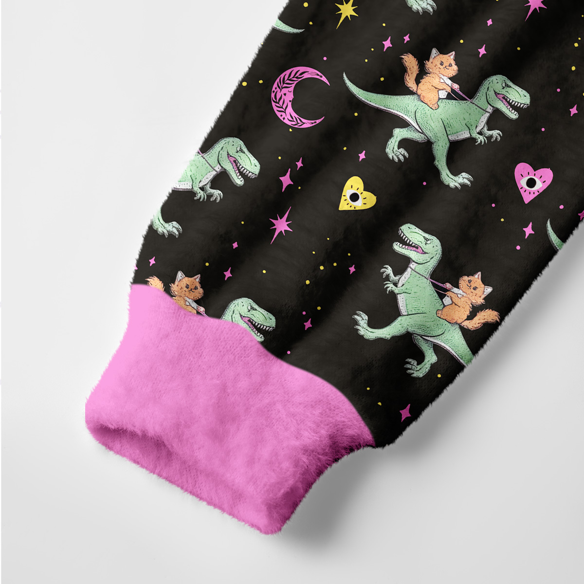 Purplehecate Witch Cat Rides the Dino Ugly Cardigan Sweaters