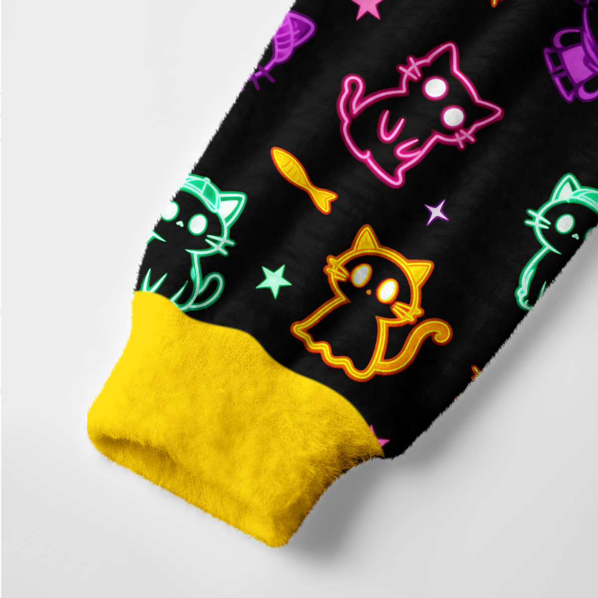 Purplehecate Neon Cat Party Ugly Cardigan Sweaters