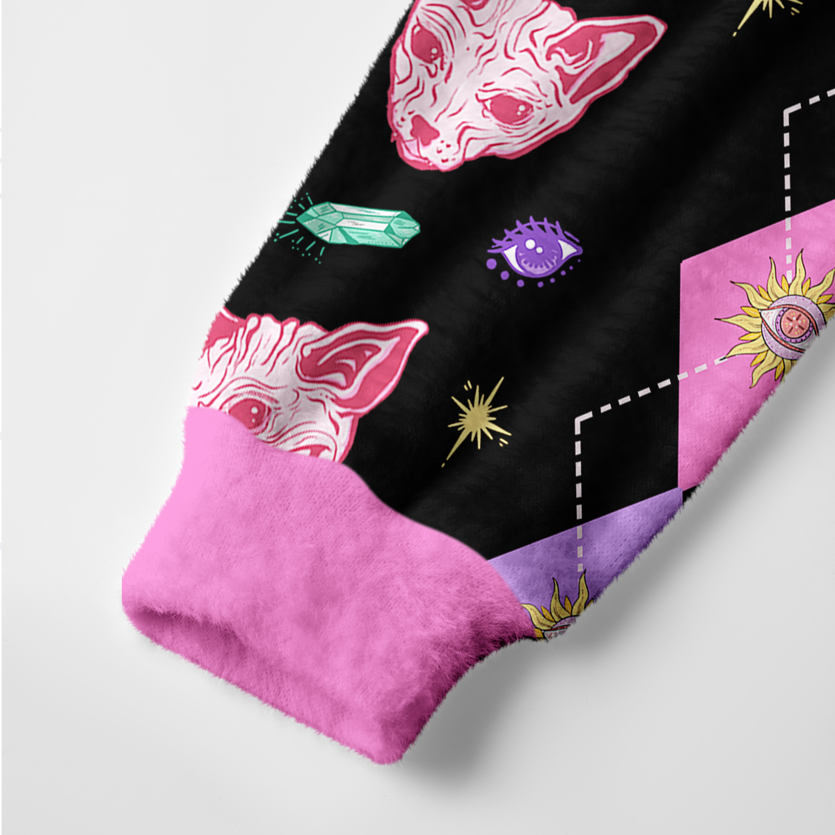 Purplehecate Moon Phase Cat Ugly Cardigan Sweaters