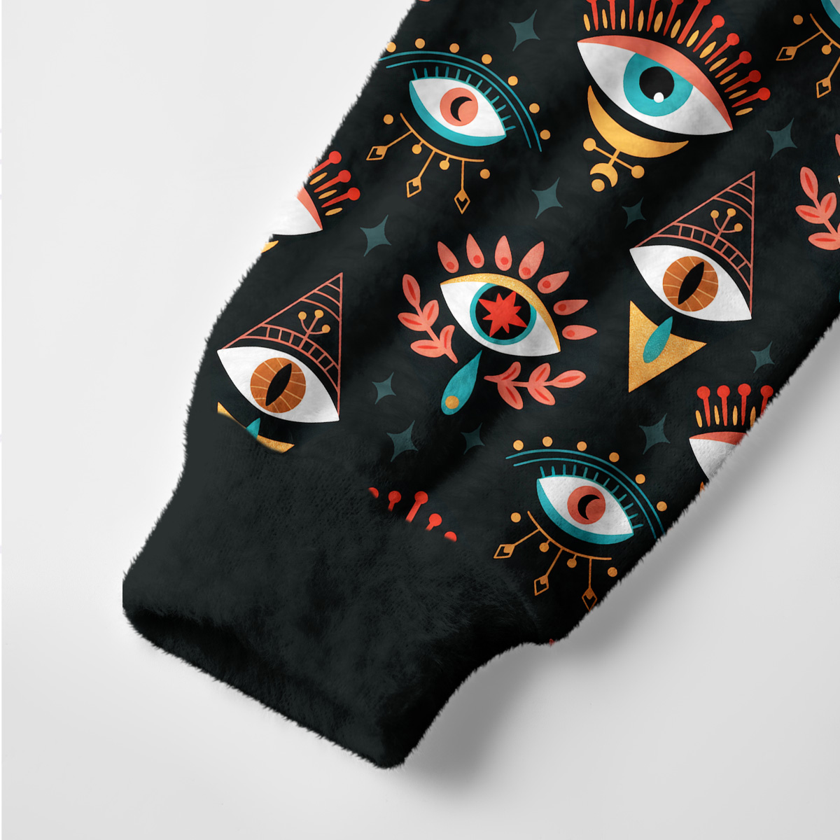 Purplehecate Evil Eye Pattern Ugly Cardigan Sweaters