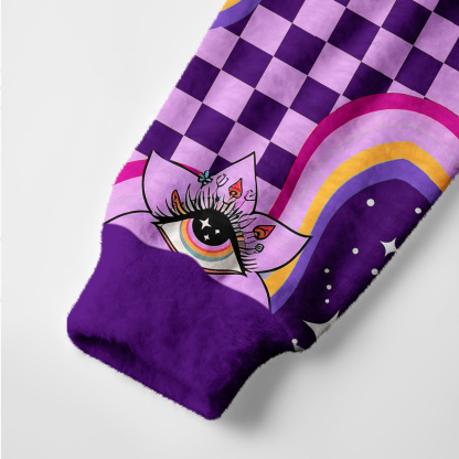 Purplehecate Trippy Eye Bloom Ugly Cardigan Sweaters