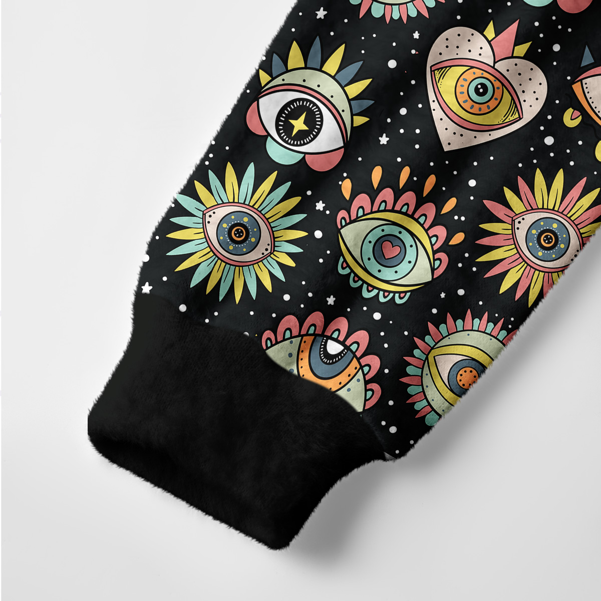 Purplehecate Mystical Evil Eye Pattern Ugly Cardigan Sweaters
