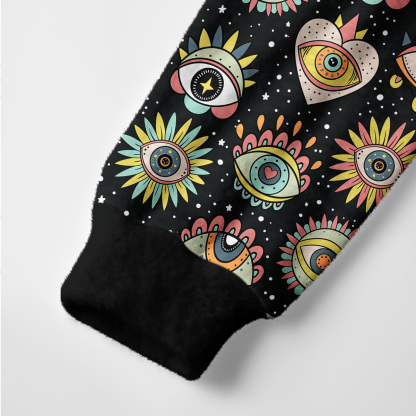 Purplehecate Mystical Evil Eye Pattern Ugly Cardigan Sweaters