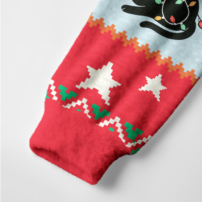 Purplehecate Ho Ho Ho Black Cat Ugly Cardigan Sweaters