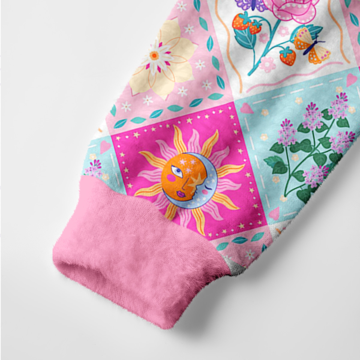 Purplehecate Celestial Sun & Moon Patchwork Ugly Cardigan Sweaters