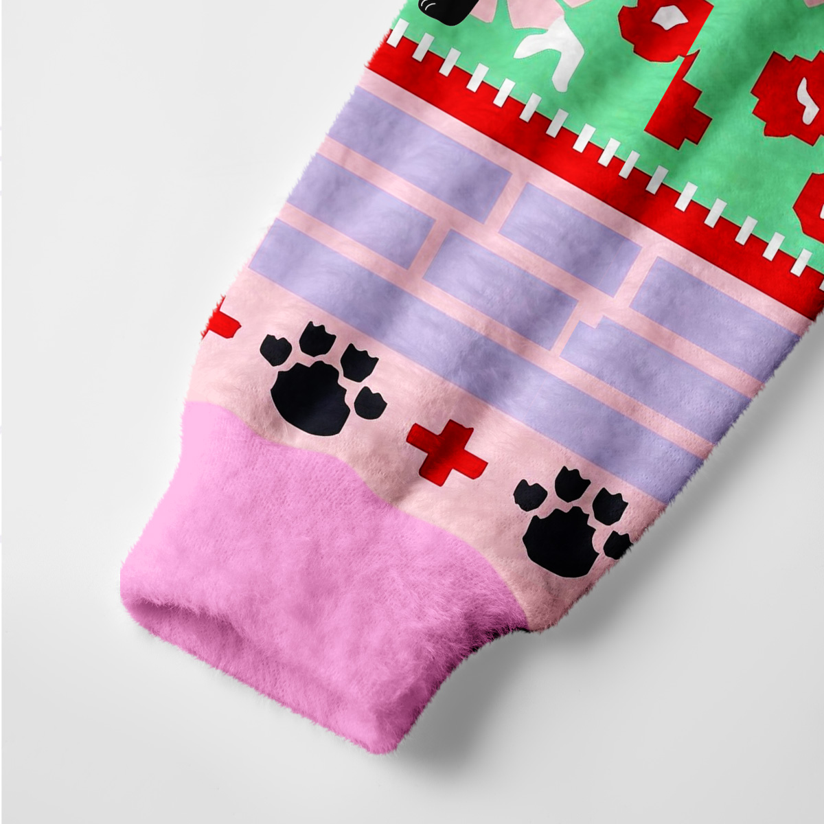 Purplehecate Cute Valentine Cat Ugly Cardigan Sweaters