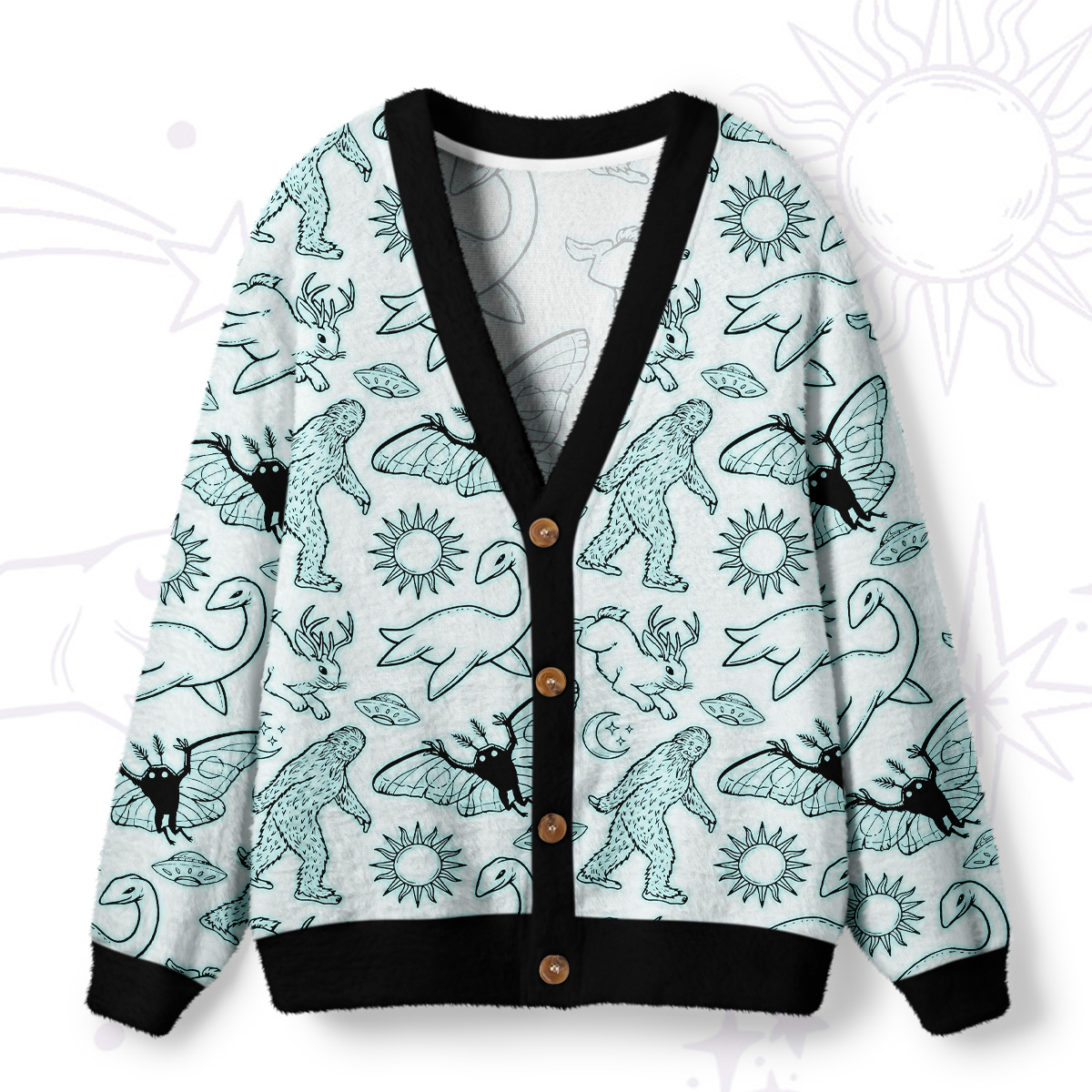 Purplehecate Cryptid Ugly Cardigan Sweaters