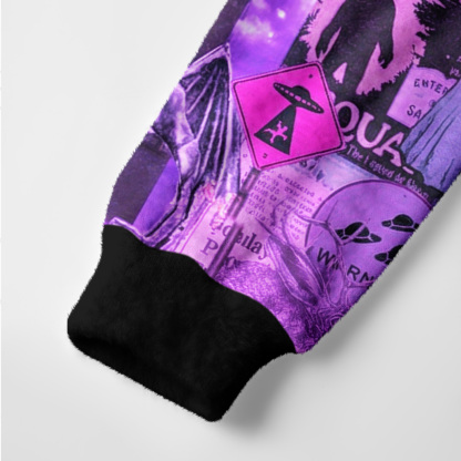 Purplehecate Cryptid Warning Collage Ugly Cardigan Sweaters