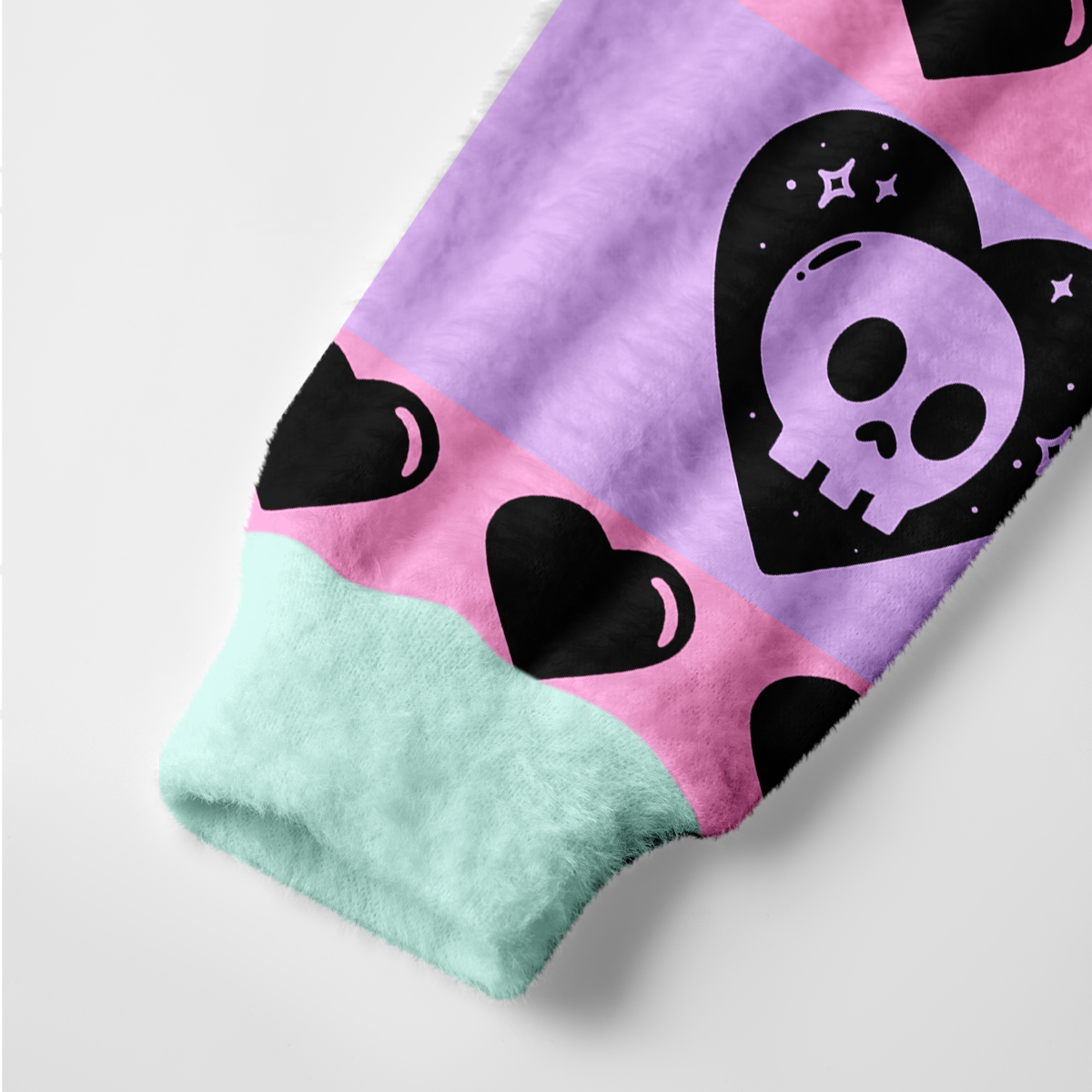 Purplehecate Sweet Yet Spooky Skull Heart Ugly Cardigan Sweaters