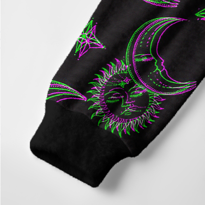 Purplehecate Neon Moon Magic Ugly Cardigan Sweaters