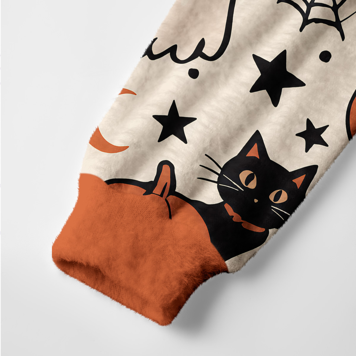 Purplehecate Halloween Ghost Black Cat Ugly Cardigan Sweaters
