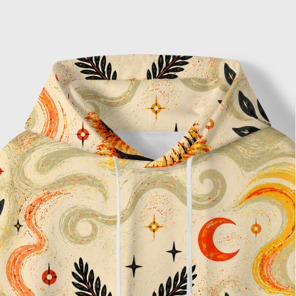 Purplehecate Autumn Moon Moth Guardian Graphic All-Over Print Hoodie