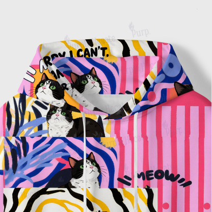 Purplehecate Sorry I Can't Go I'm an Indoor Cat All-Over Print Hoodie