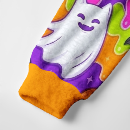 Purplehecate Halloween Ghost Jack‑o’-Lantern Ugly Cardigan Sweaters