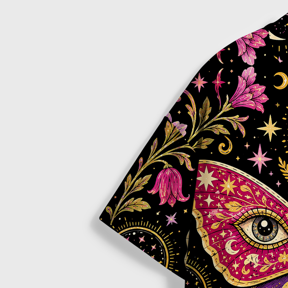 Purplehecate Mystic Moon Moth & Floral Magic All Over Print T-Shirt