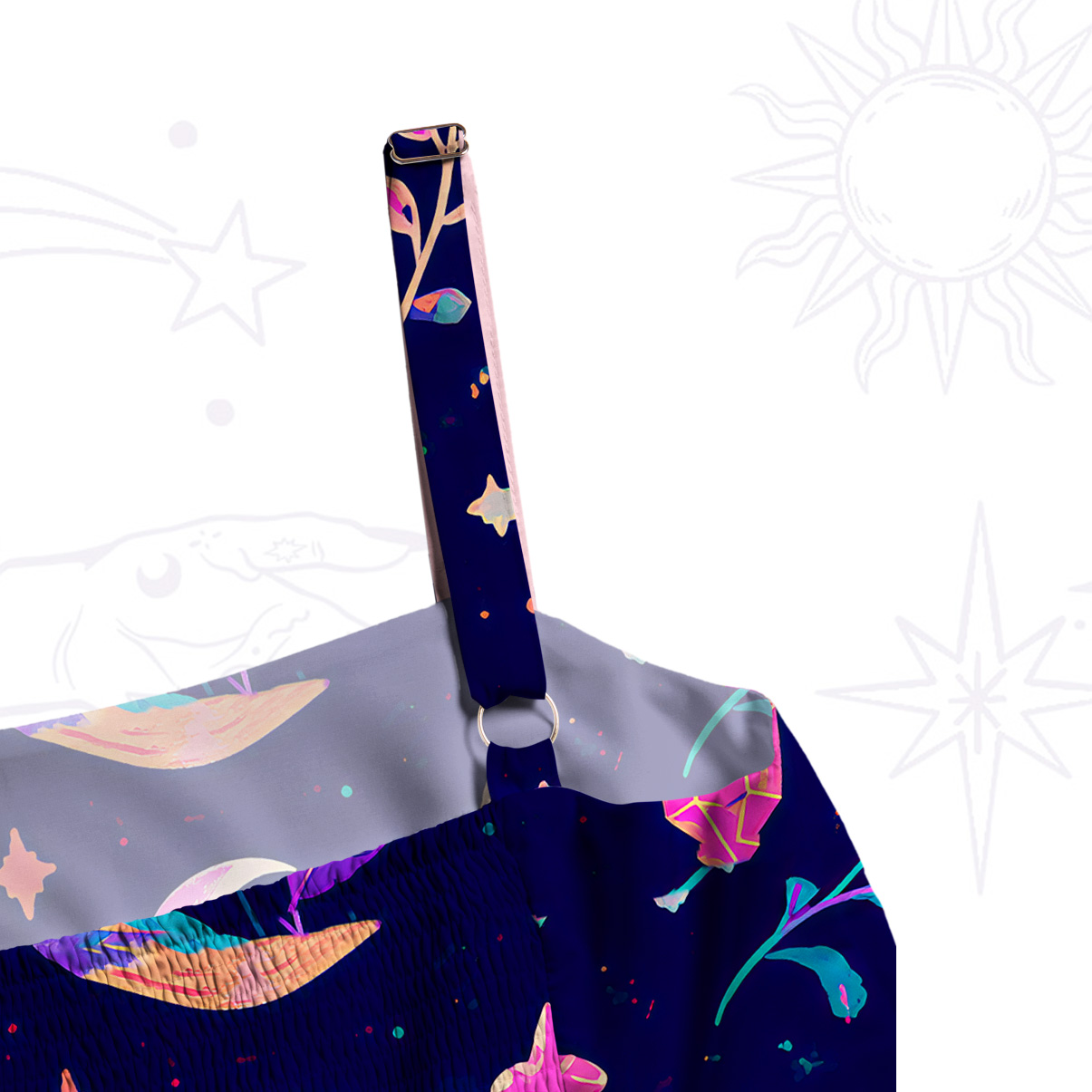 Purplehecate Witch's Daily Life Wide Straps Maxi Dress