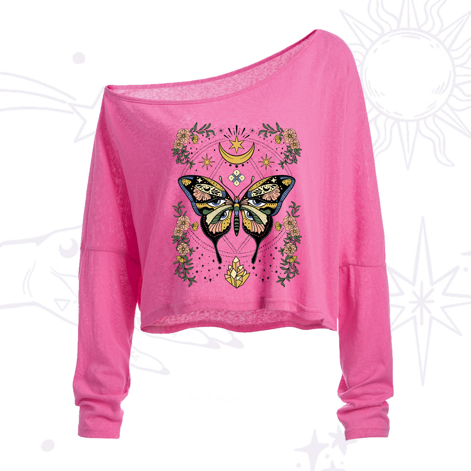 Purplehecate I Am Opening One Shoulder Crop Shirt