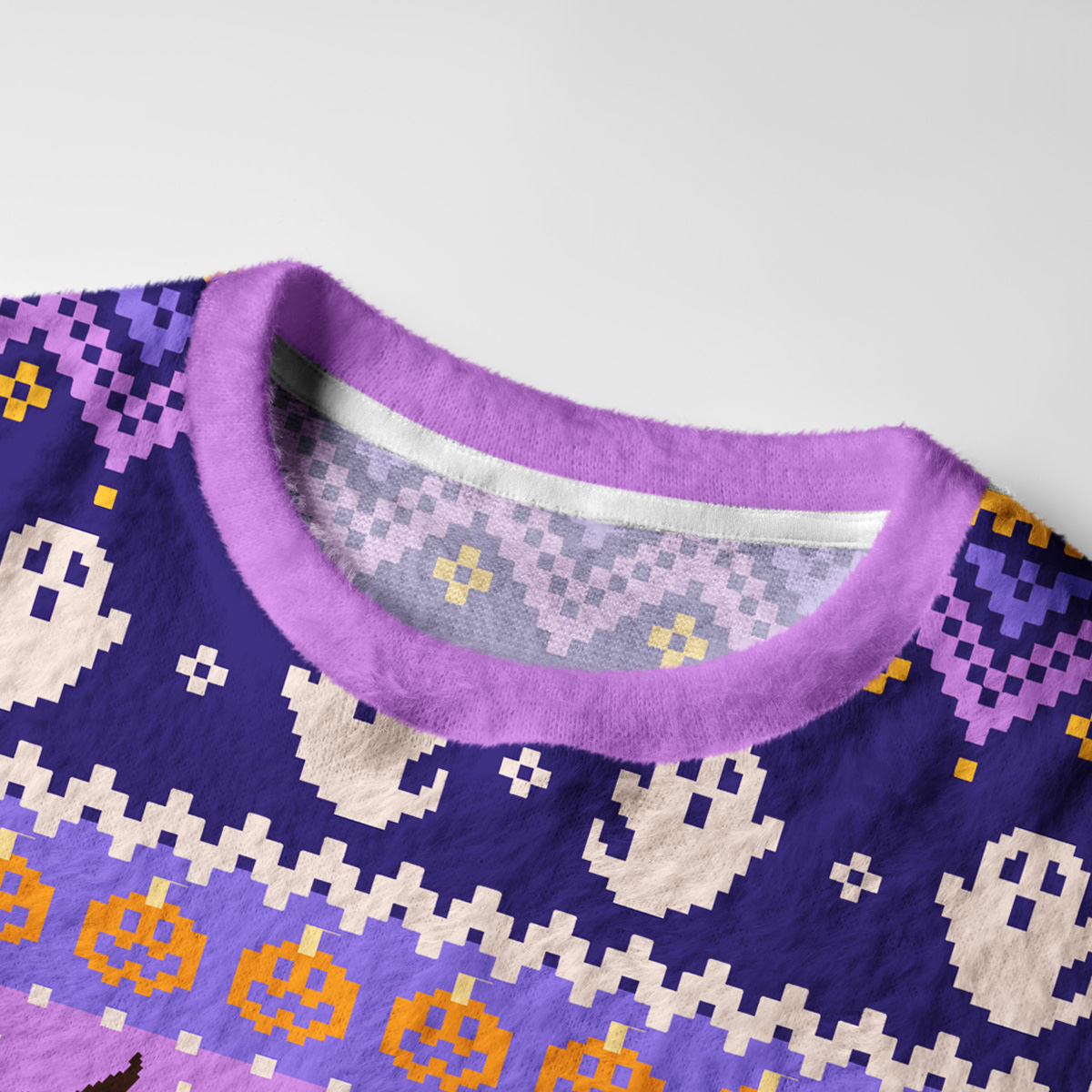 Purplehecate Mystic Cat Beneath the Cosmic Veil Ugly Halloween Sweatshirts