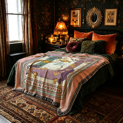 [Copy][Copy]Purplehecate Girls Will Be Girls Praying Mantis Woven Tapestry Blanket