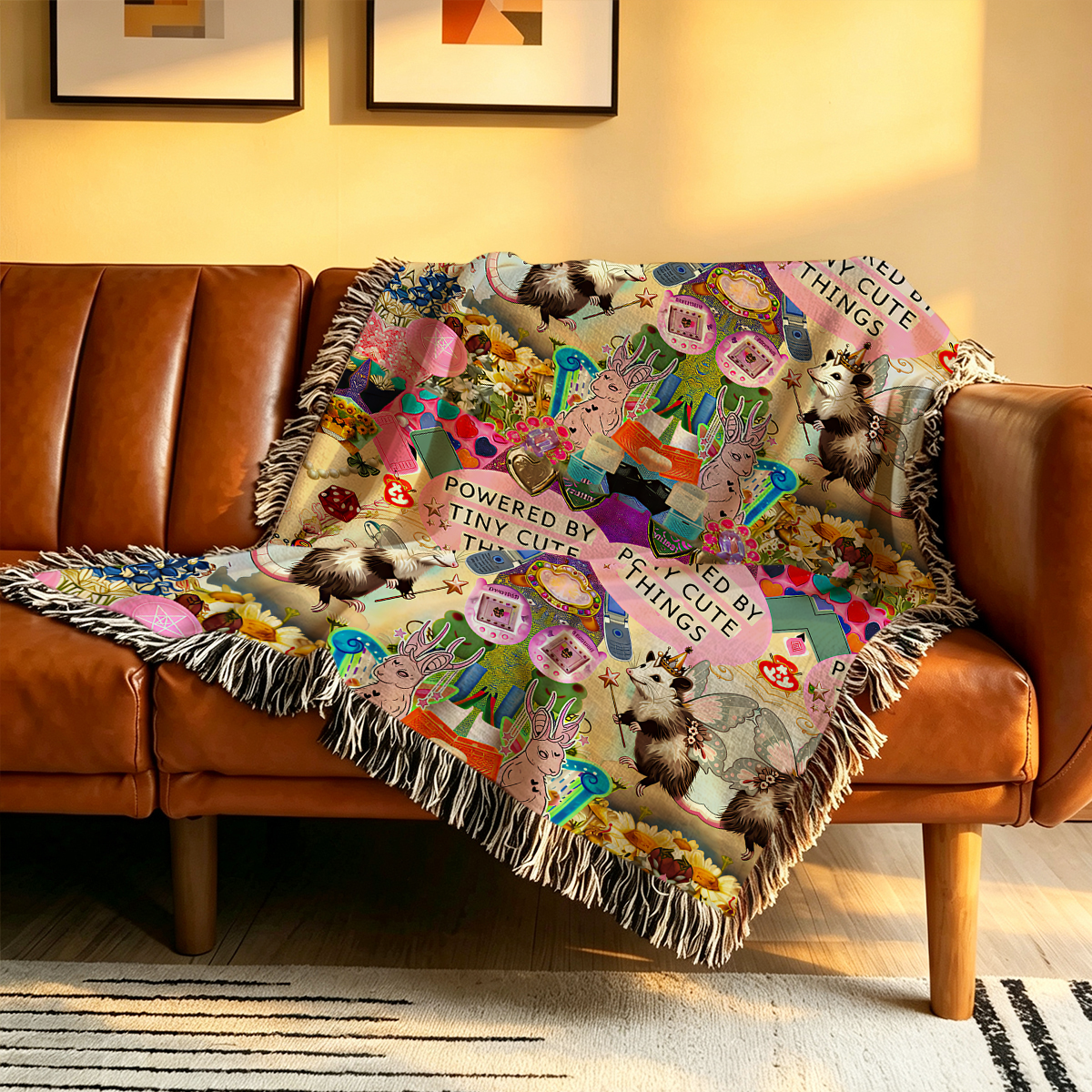 Purplehecate The Opossum Queen's Hoard Woven Tapestry Blanket