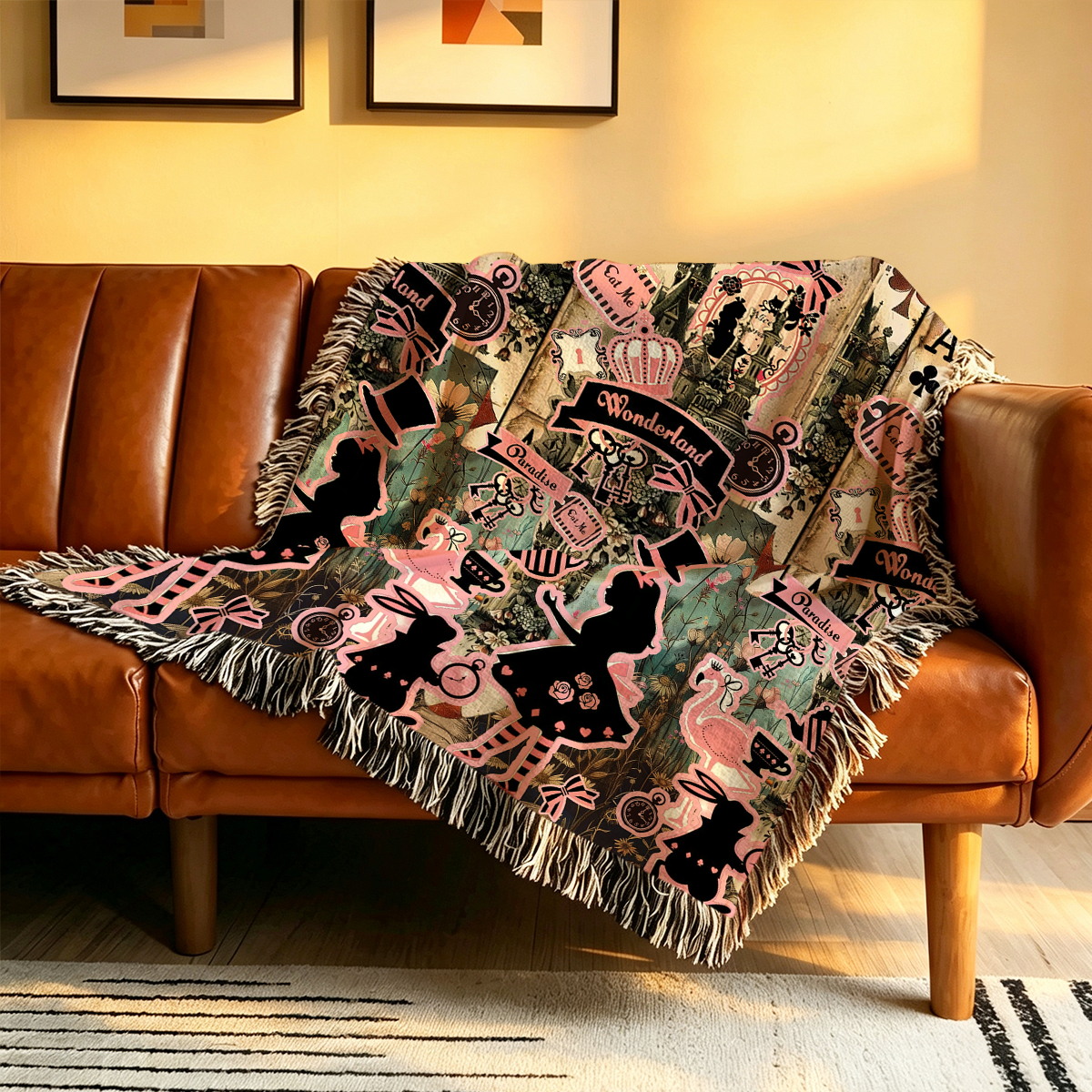 Purplehecate Wonderland Alice’s Tea Party Woven Tapestry Blanket