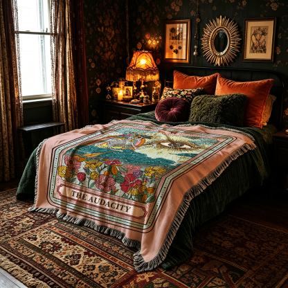 Purplehecate The Audacity Tarot Woven Tapestry Blanket