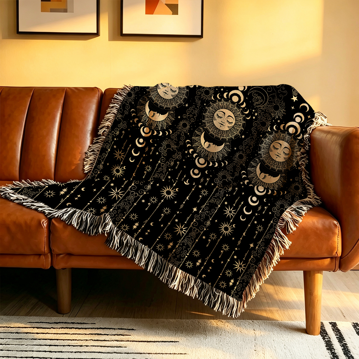 Purplehecate Lunar Eclipse Woven Tapestry Blanket