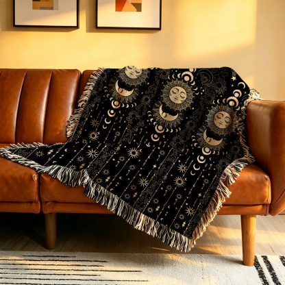 Purplehecate Lunar Eclipse Woven Tapestry Blanket