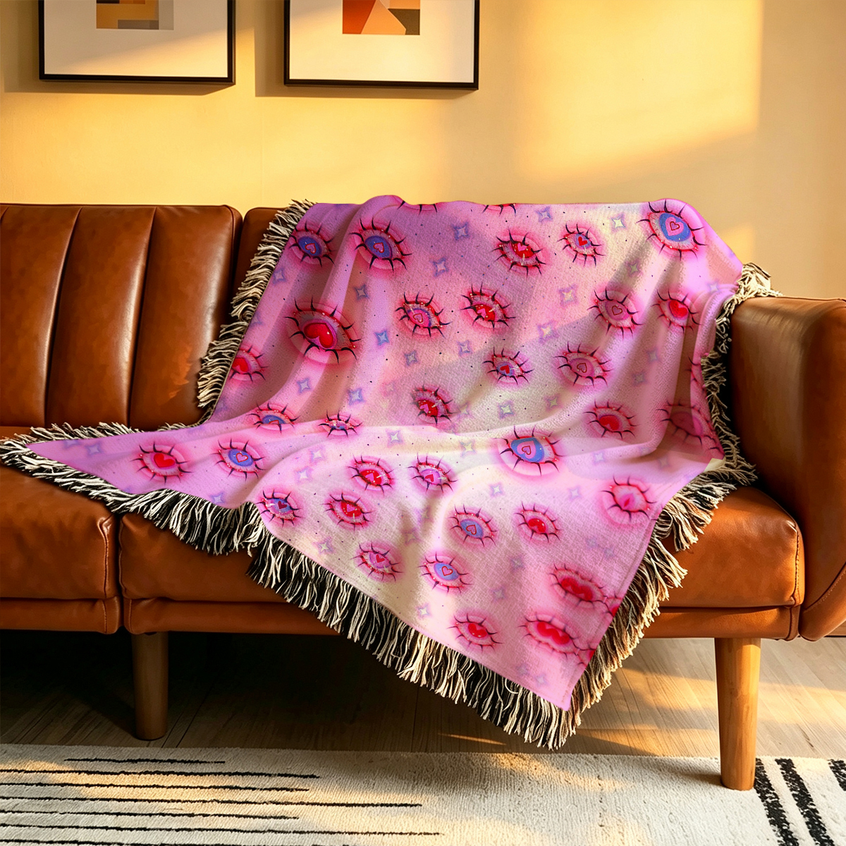 Purplehecate Mystic Love-Eye Woven Tapestry Blanket